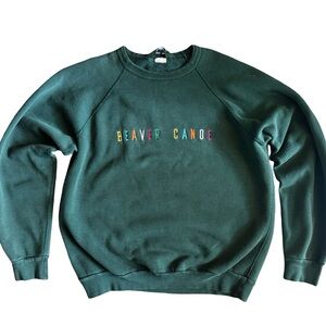 Beaver Canoe Men's Green Crewneck Sweater